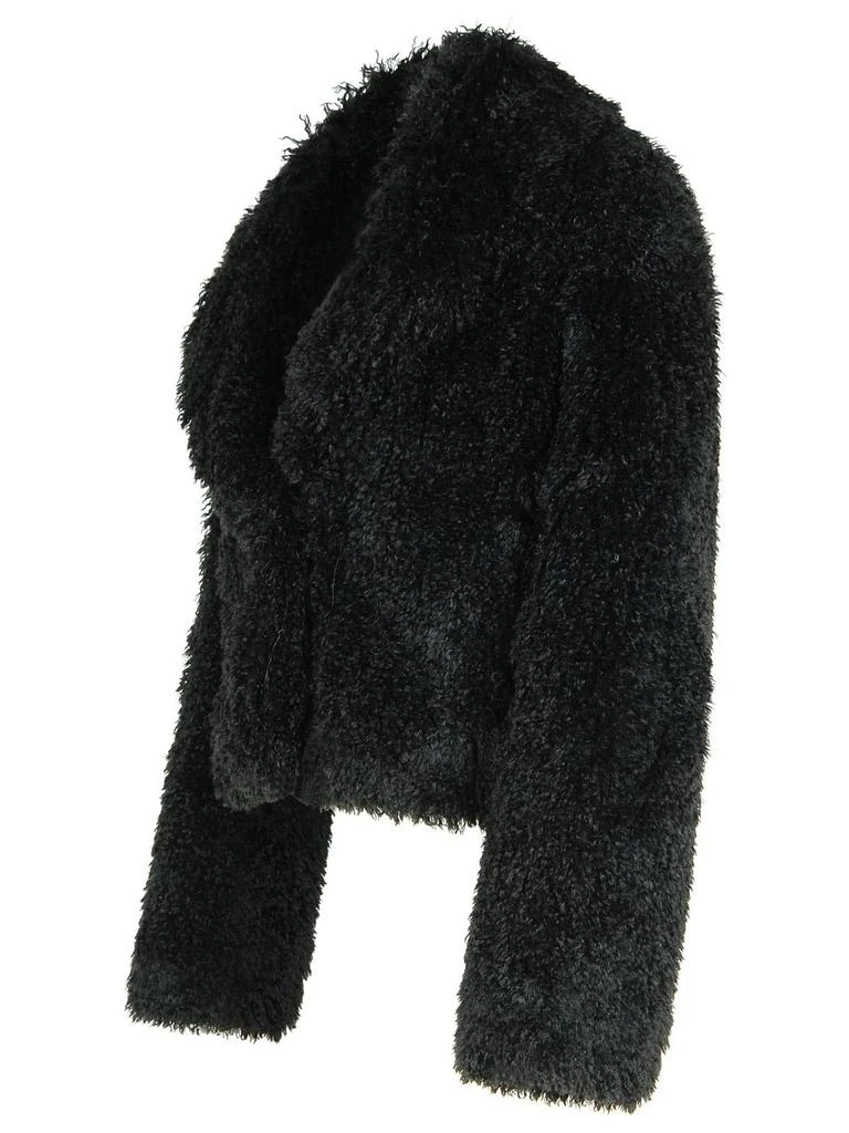 STAND STUDIO samara Black Polyester Faux Fur Coat 2