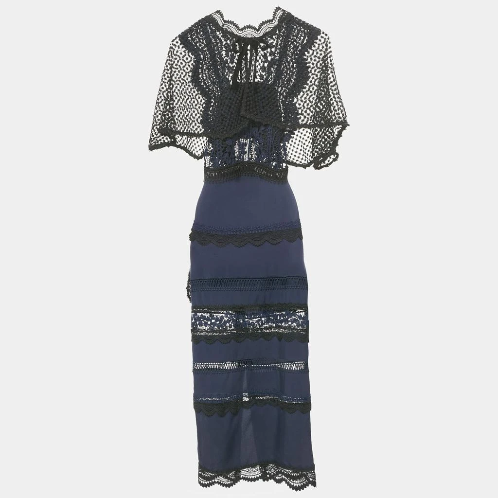 Self-Portrait Navy Blue Teardrop Guipure Lace Paneled Maxi Dress M On Sale Now with Up to 35% Off | Discover Exclusive Deals & Savings at BeyondStyle Authentic Self Portrait women's Self-Portrait Navy Blue Teardrop Guipure Lace Paneled Maxi Dress M On Sale Now with Up to 35% Off | Discover Exclusive Deals & Savings at BeyondStyle Authentic Self Portrait women's