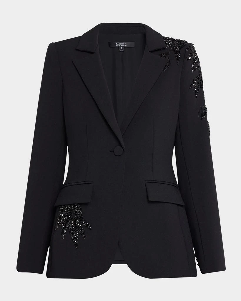 Badgley Mischka Single-Button Bead Embellished Jacket 1