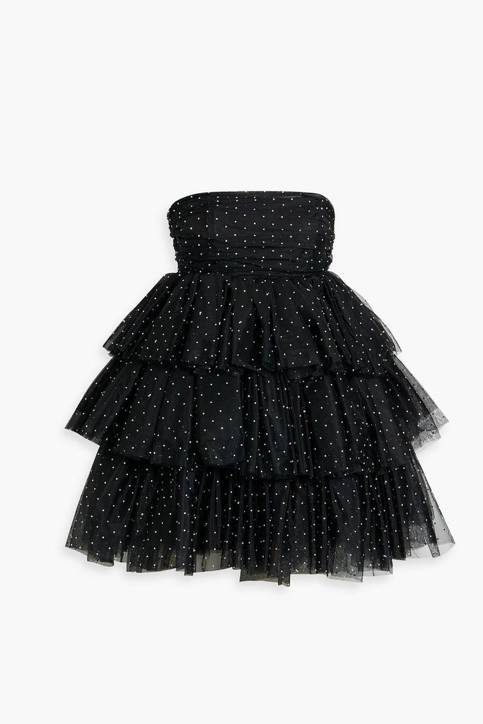 RED Valentino Pussy-bow tiered glittered tulle mini dress
