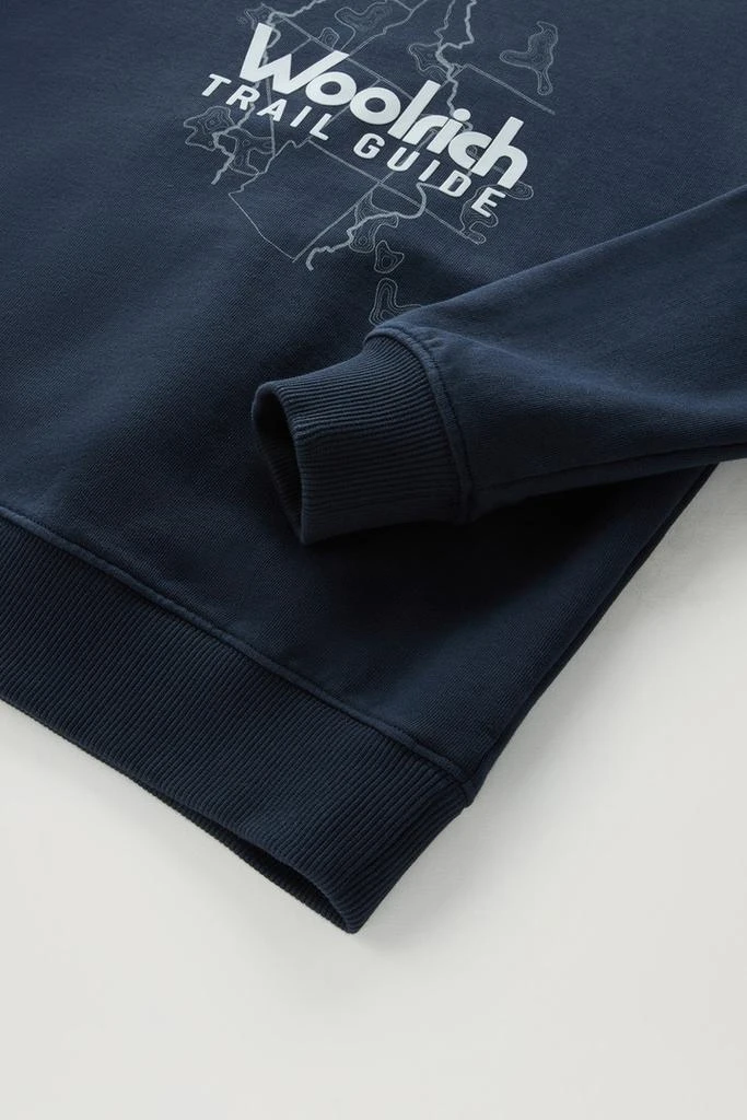 Woolrich Boys' Pure Cotton Crewneck Sweatshirt with Print - Boys - Blue 4