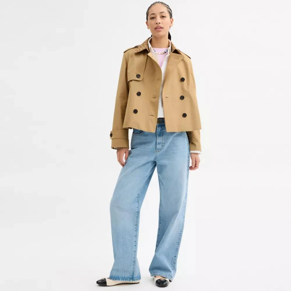 Coach Short Trench Coat With Signature Collar 2