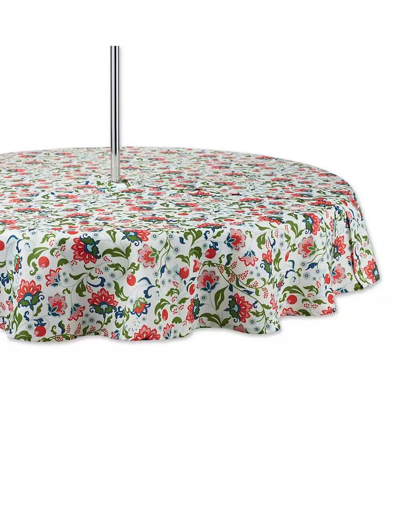 Design Imports Floral Print Outdoor Tablecloth with Zipper 60 Round