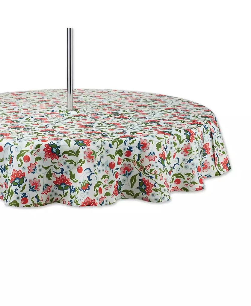 Design Imports Floral Print Outdoor Tablecloth with Zipper 60 Round 1