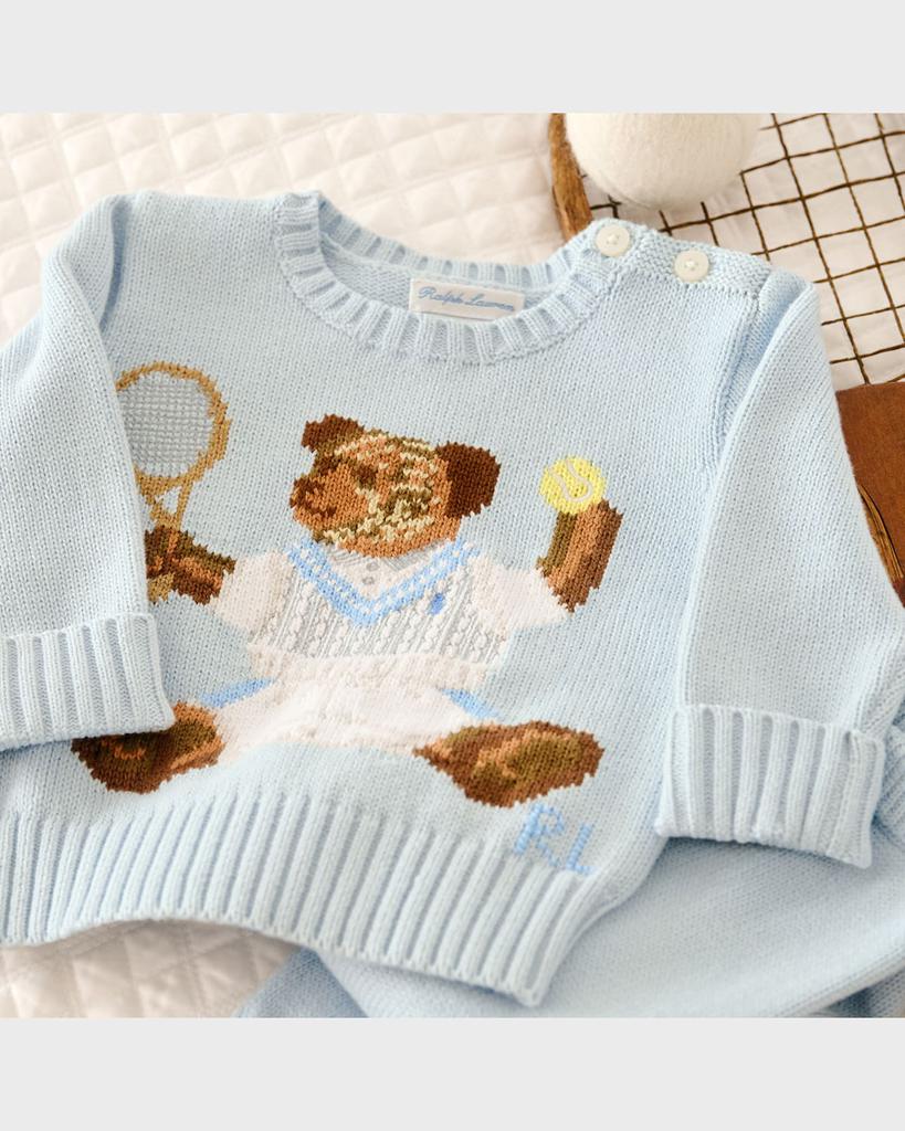 Ralph Lauren Childrenswear Boy's Tennis Bear Sweater and Pants Set, Size 3M-24M