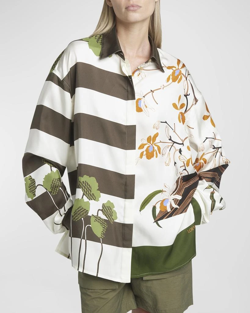 Loewe x Paula Ibiza Mixed-Print Button Down Blouse 6
