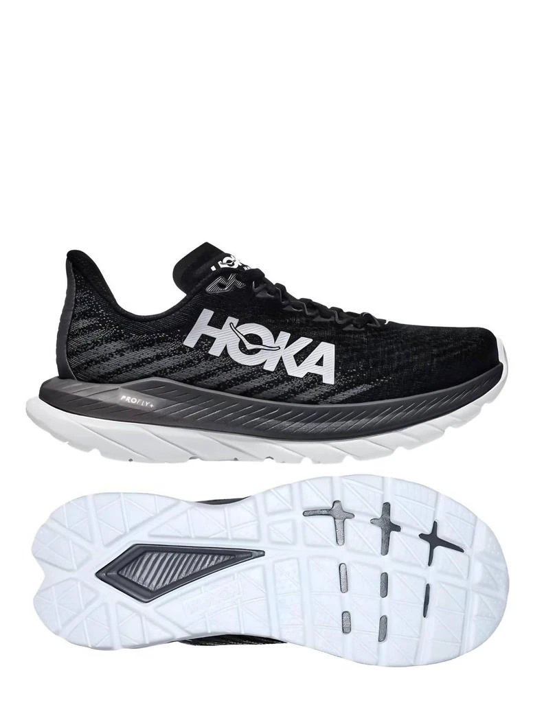 Hoka Women's Mach 5 Running Shoes - B/medium Width In Black/castlerock 1