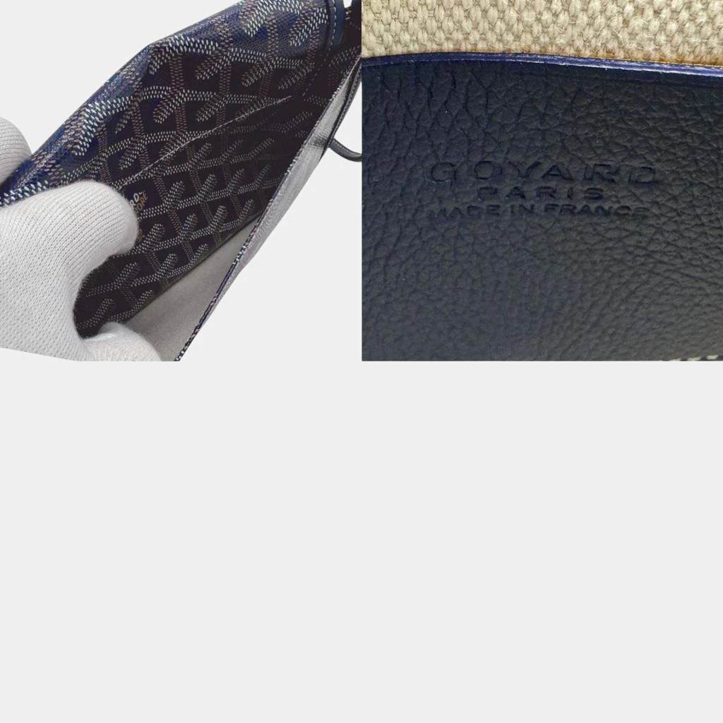 Goyard Goyard Navy Goyardine Canvas Plumet Pocket Wallet 4