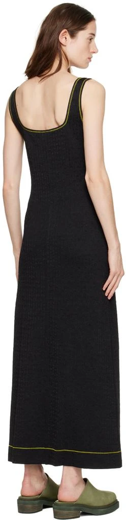 Ganni Black Vented Midi Dress 3