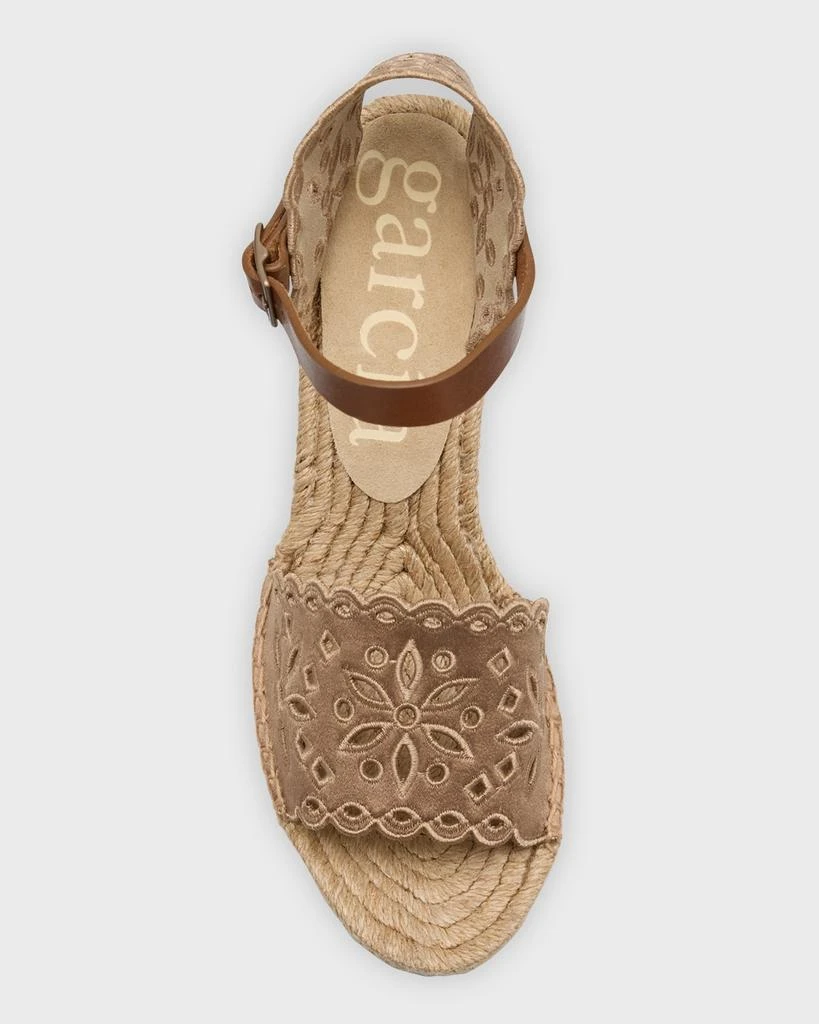 Pedro Garcia Orito Satin Eyelet Wedge Espadrilles 5