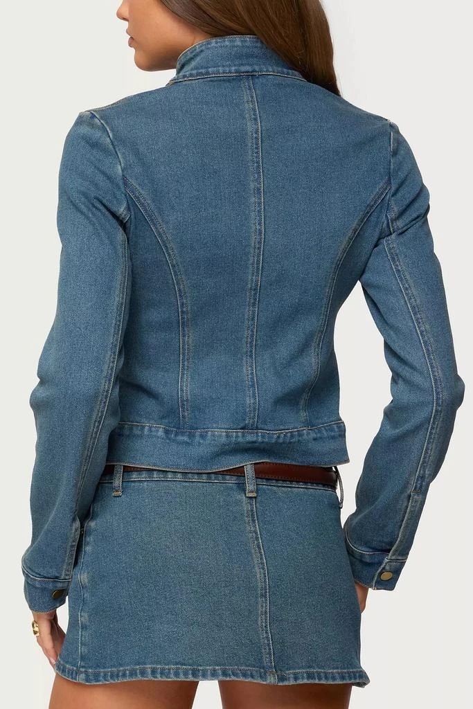 Edikted Edikted Josiee Stretchy Denim Moto Jacket 5