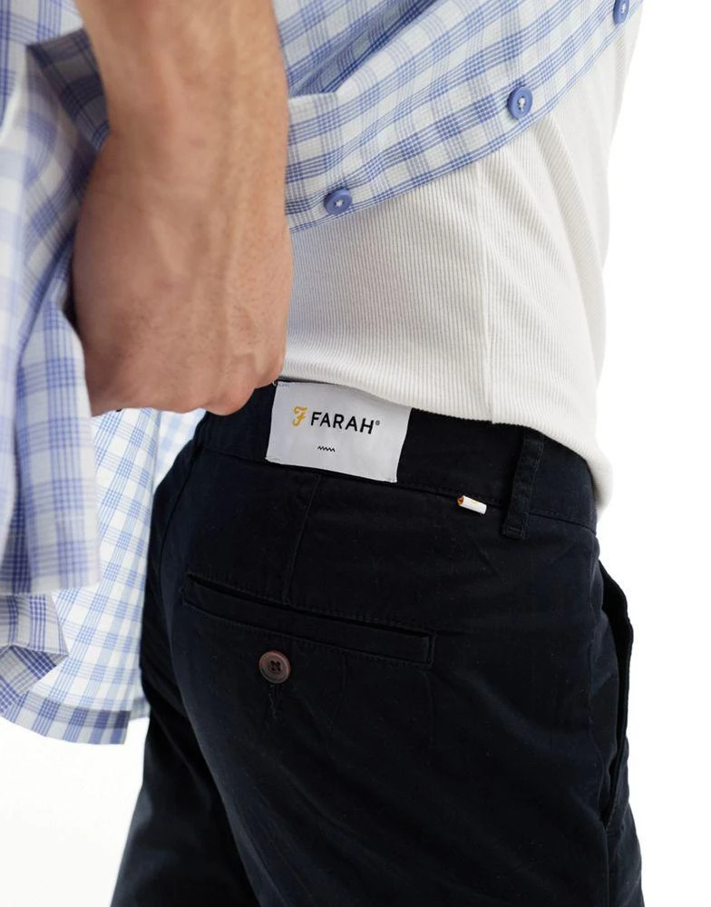 Farah Farah Elm cotton mix chino twill trousers in black 4