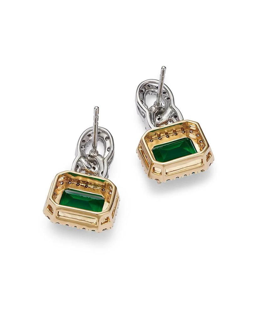 Bloomingdale's Fine Collection Emerald & Diamond Link Drop Earrings in 14K Yellow & White Gold - Exclusive 5