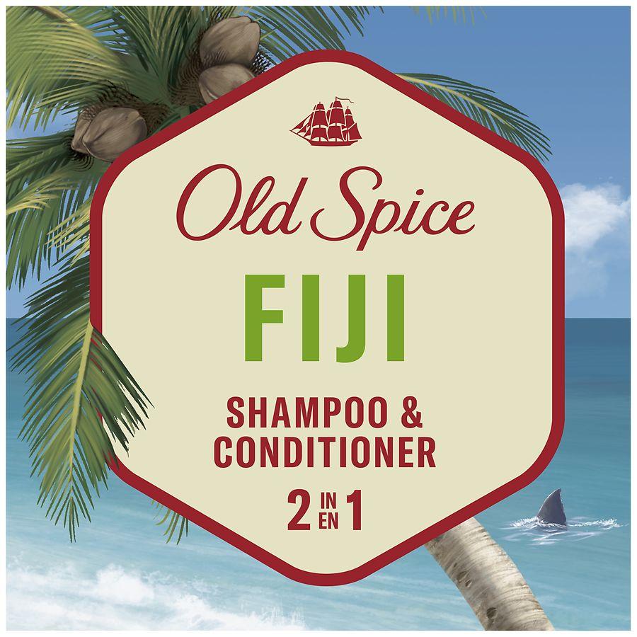 Old Spice 2 in 1 Shampoo and Conditioner for Men Fresh coconut and tropical wood.