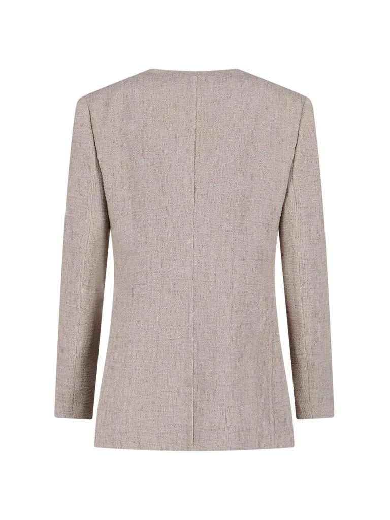 Giorgio Armani Single-Breasted Cut-Out Blazer – Taupe 2