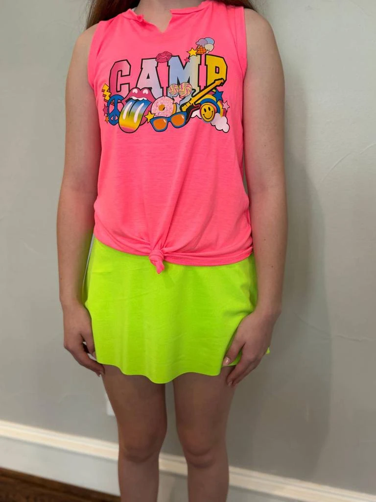 Rock & Candy Girls Camp Fun Tank In Neon Pink 3