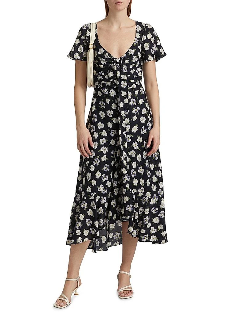 Cinq à Sept Mini Tossed Poppies Isha Sleeveless Midi-Dress 3