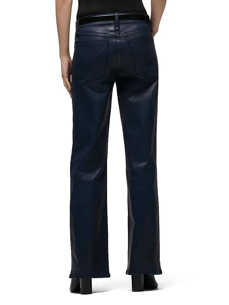 Hudson Rosie Waxed High-Rise Wide-Leg Jeans 6