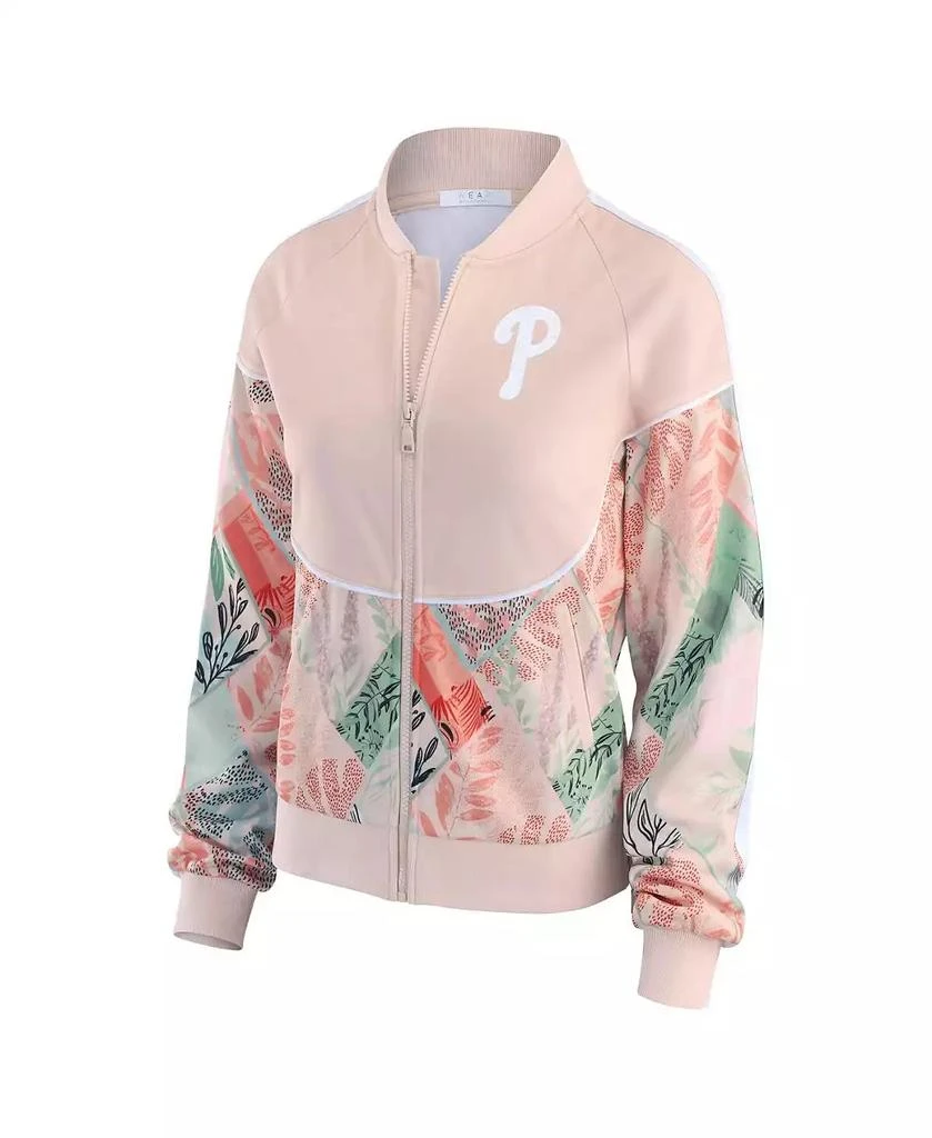 WEAR by Erin Andrews Women's Sand Philadelphia Phillies Raglan Full-Zip Track Jacket 2