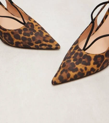 Gianvito Rossi 95 leopard-print suede slingback pumps 5