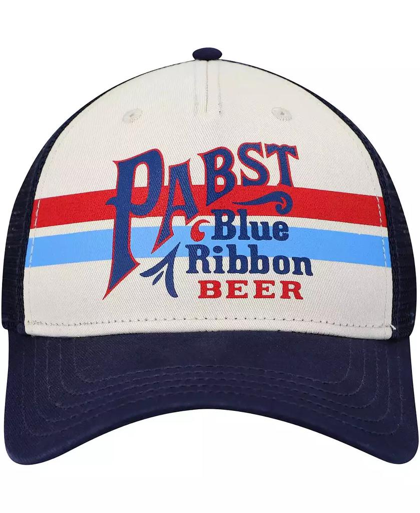 American Needle Men's  Cream, Navy Pabst Blue Ribbon Sinclair Snapback Hat