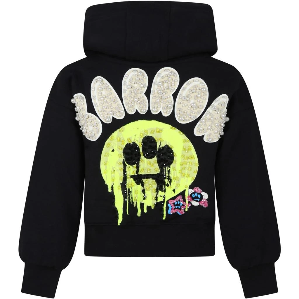 BARROW Black Sweatshirt For Girl With Logo 1