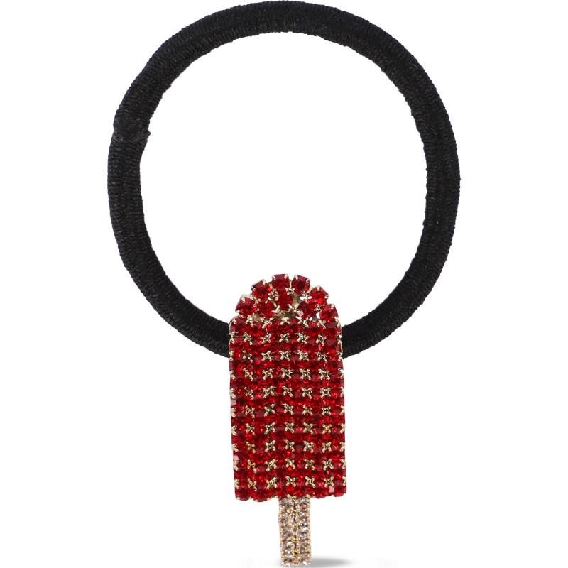 ROSANTICA Gelateria crystals detailing hair scrunchy in red