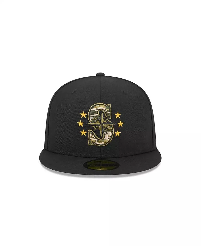 New Era Men's Black Seattle Mariners 2024 Armed Forces Day On-Field 59FIFTY Fitted Hat 3