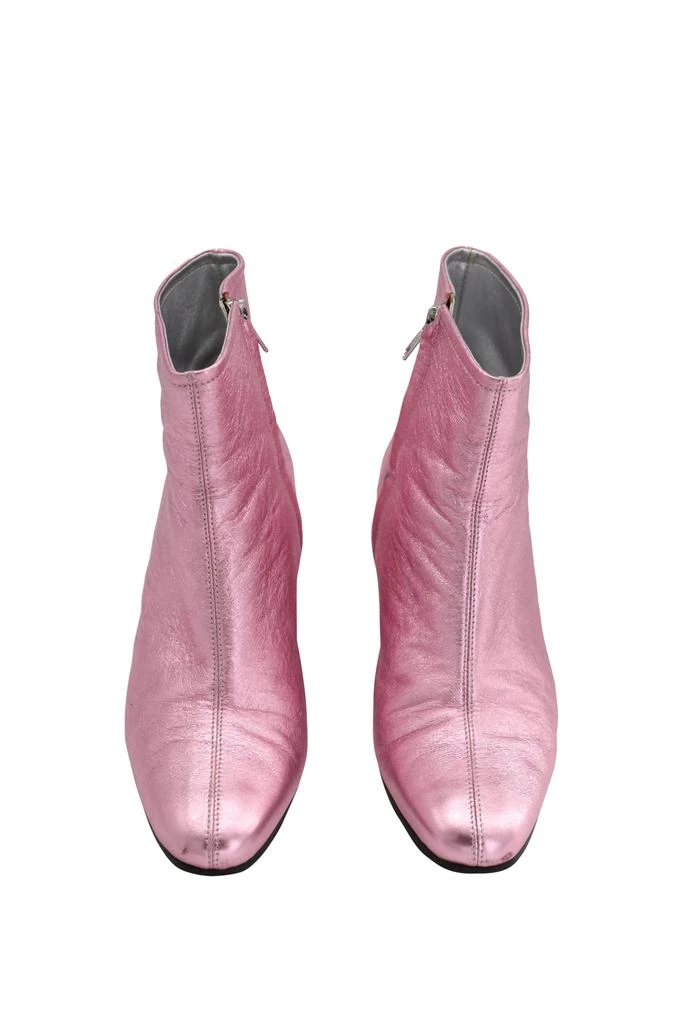 ALEXACHUNG Alexachung Metallic Beatnik Ankle Boots in Pink Leather 2