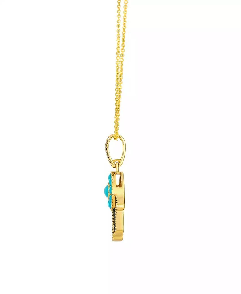 Le Vian Turquoise (12/25 ct. t.w.), Sapphire (11/50 ct. t.w.) 
Nude Diamond (3/100 ct. t.w.) Pendant Necklace in 14k Honey Gold 2