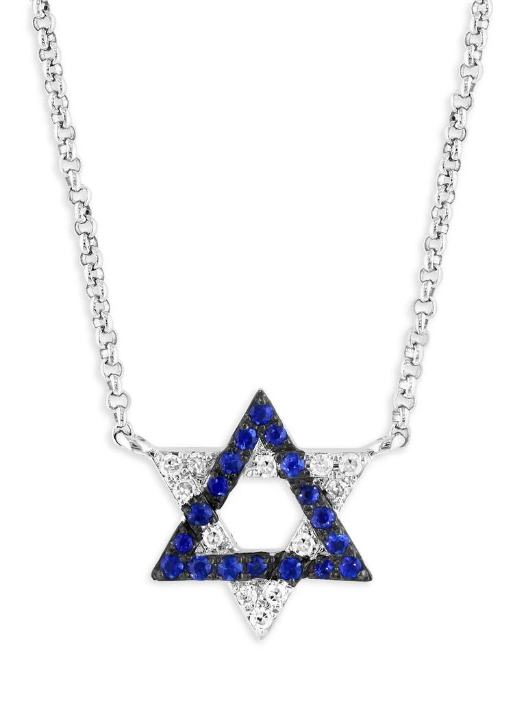 Effy 14K White Gold, Sapphire
0.05 TCW Diamond Star of David Pendant Necklace