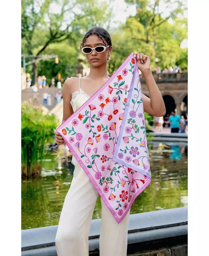 Jessie Zhao New York Blush Botanica Double Sided Silk Scarf 3