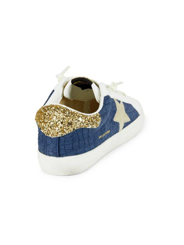 Vintage Havana Croc-Embossed Suede Star Platform Sneakers 3