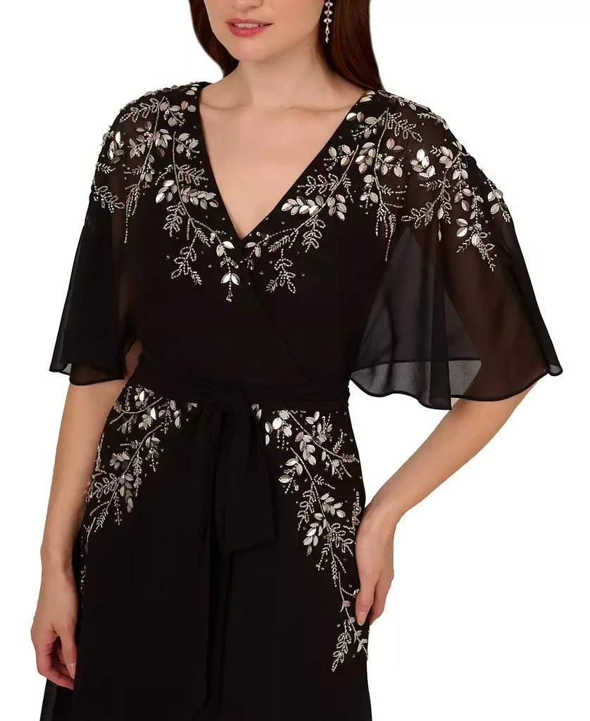 Adrianna Papell Women's Beaded Chiffon Dolman-Sleeve Dress 3
