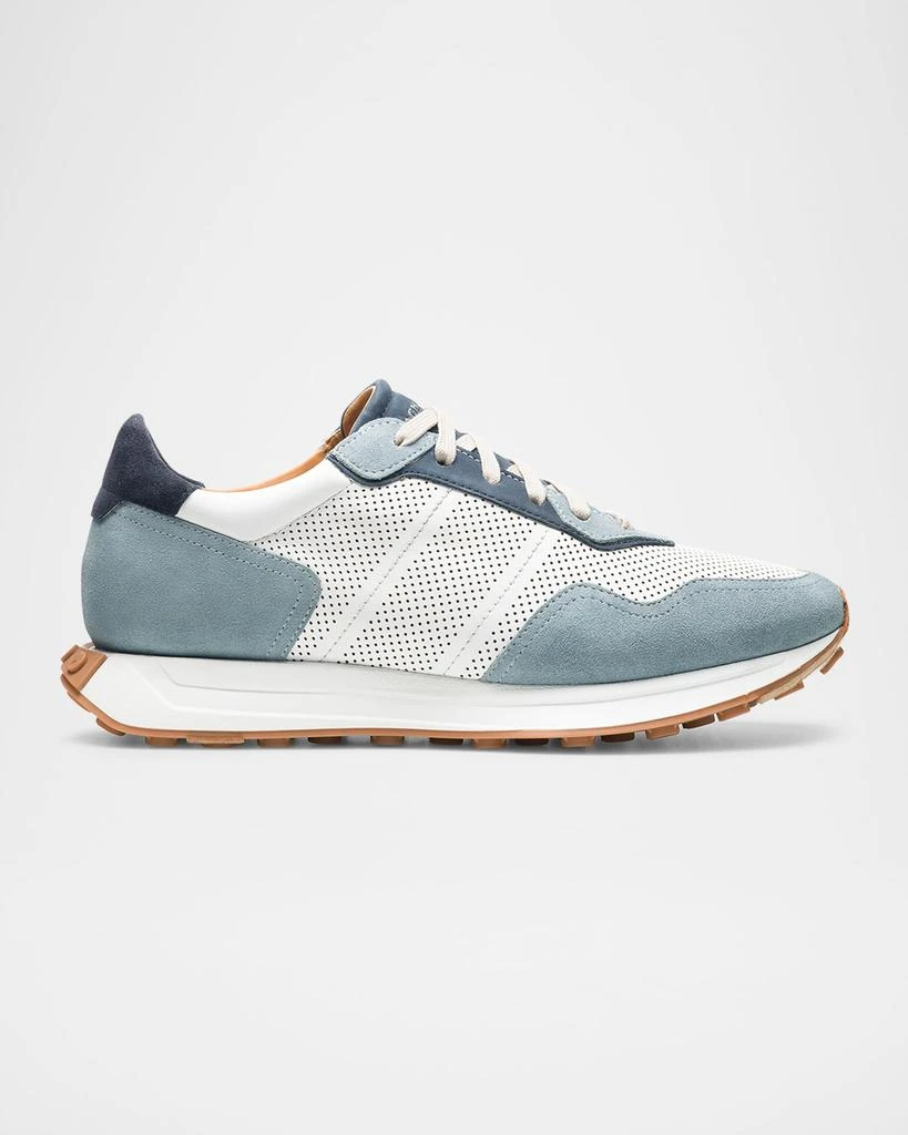 Magnanni Men's Romero Leather and Suede Runner Sneakers 1