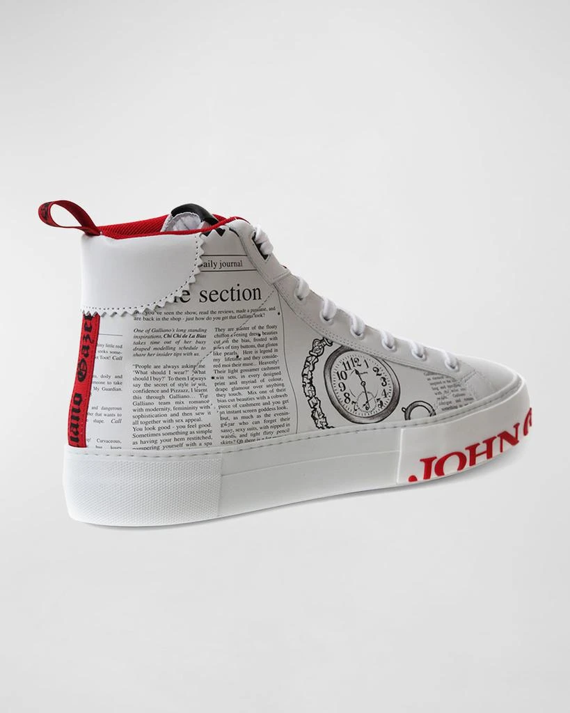 John Galliano Paris Men's Gazette High-Top Leather Sneakers 3