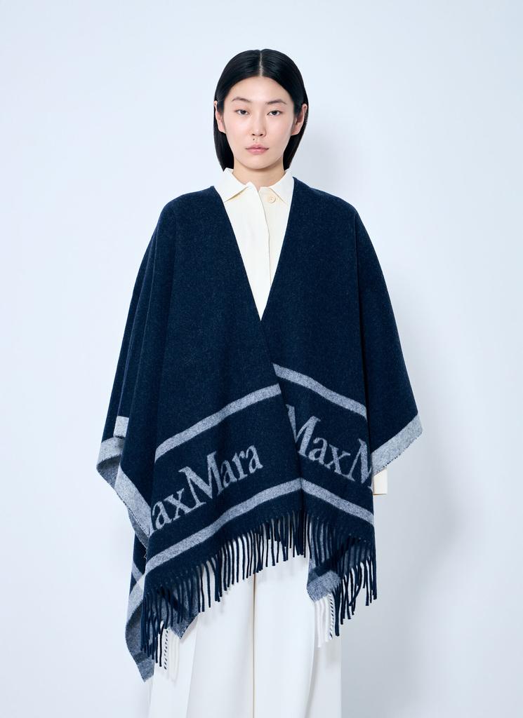 Max Mara Jacquard Wool Poncho