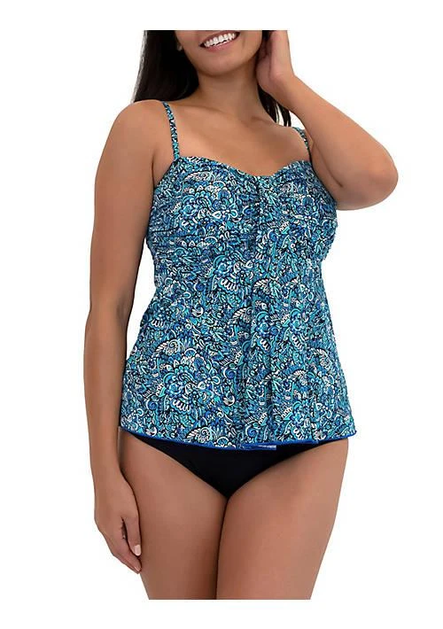 A Shore Fit! Shore Fit Beyond Eden Mesh Tummy Solutions Flared Bandeau Top 1