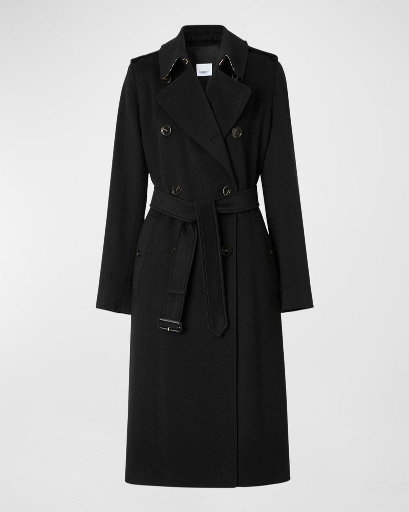 Burberry Kensington Cashmere Trench Coat BLACK 2 Women s Coats Free Shipping BeyondStyle