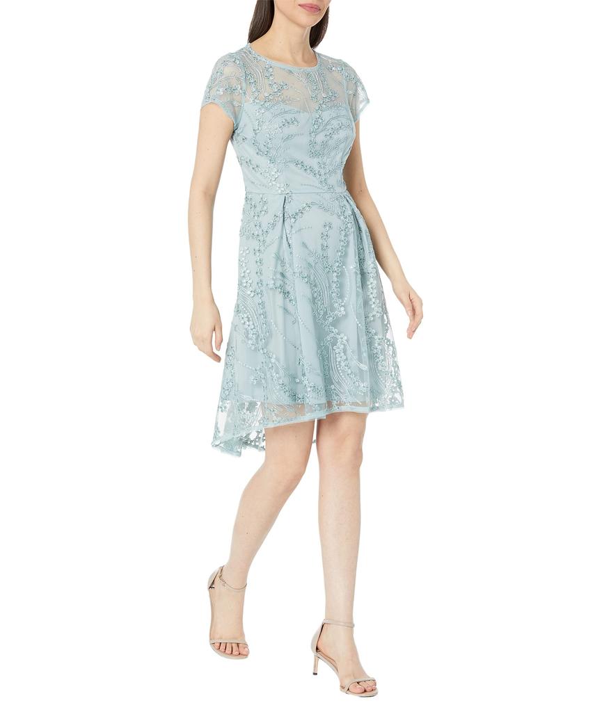 Adrianna Papell Sequin Embroidered Cocktail Dress