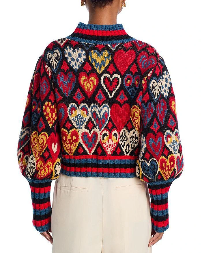 Farm Rio Hearts Ikat Rib Knit Sweater 3