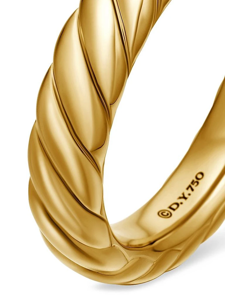David Yurman Sculpted Cable Band Ring In 18K Yellow Gold 7