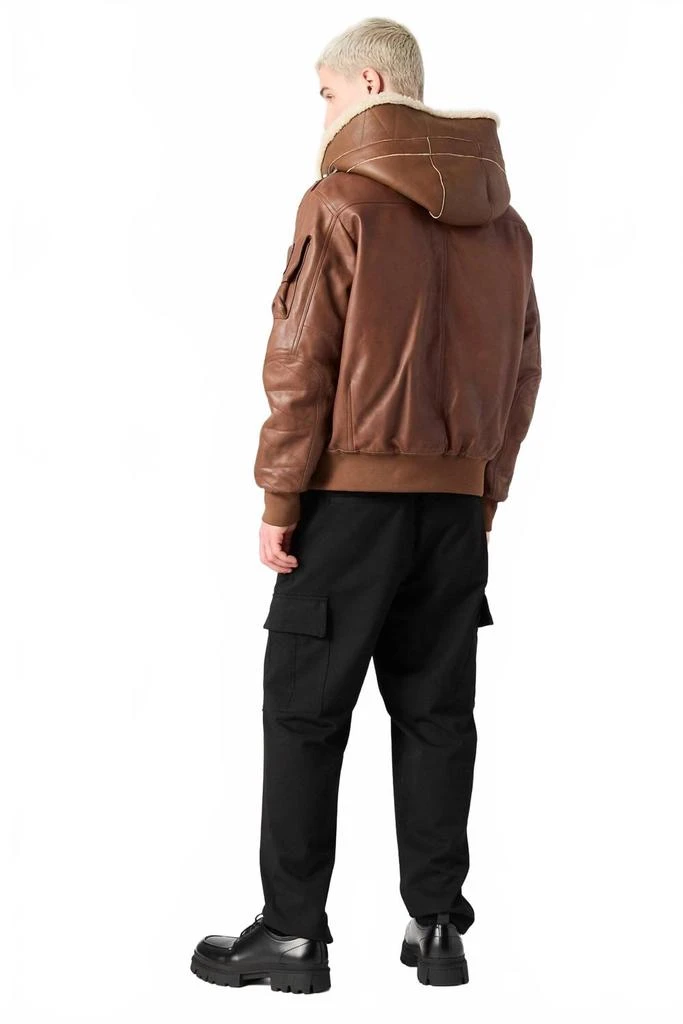 Parajumpers Julius Special Leather Bomber Jacket In Clay 2