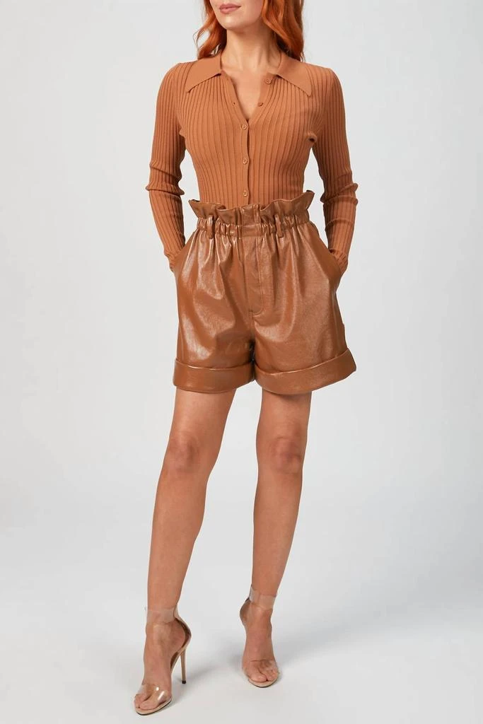 Ronny Kobo Cyndie Bodysuit In Cognac 2
