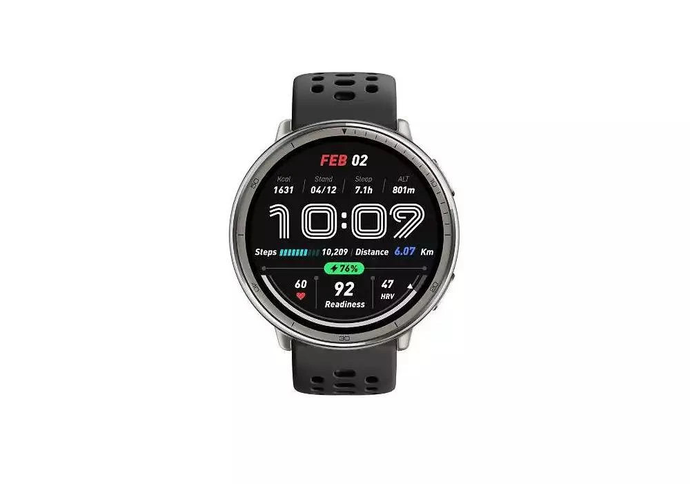 Amazfit Active 2 Smart Watch - Black Sport Silicone 2