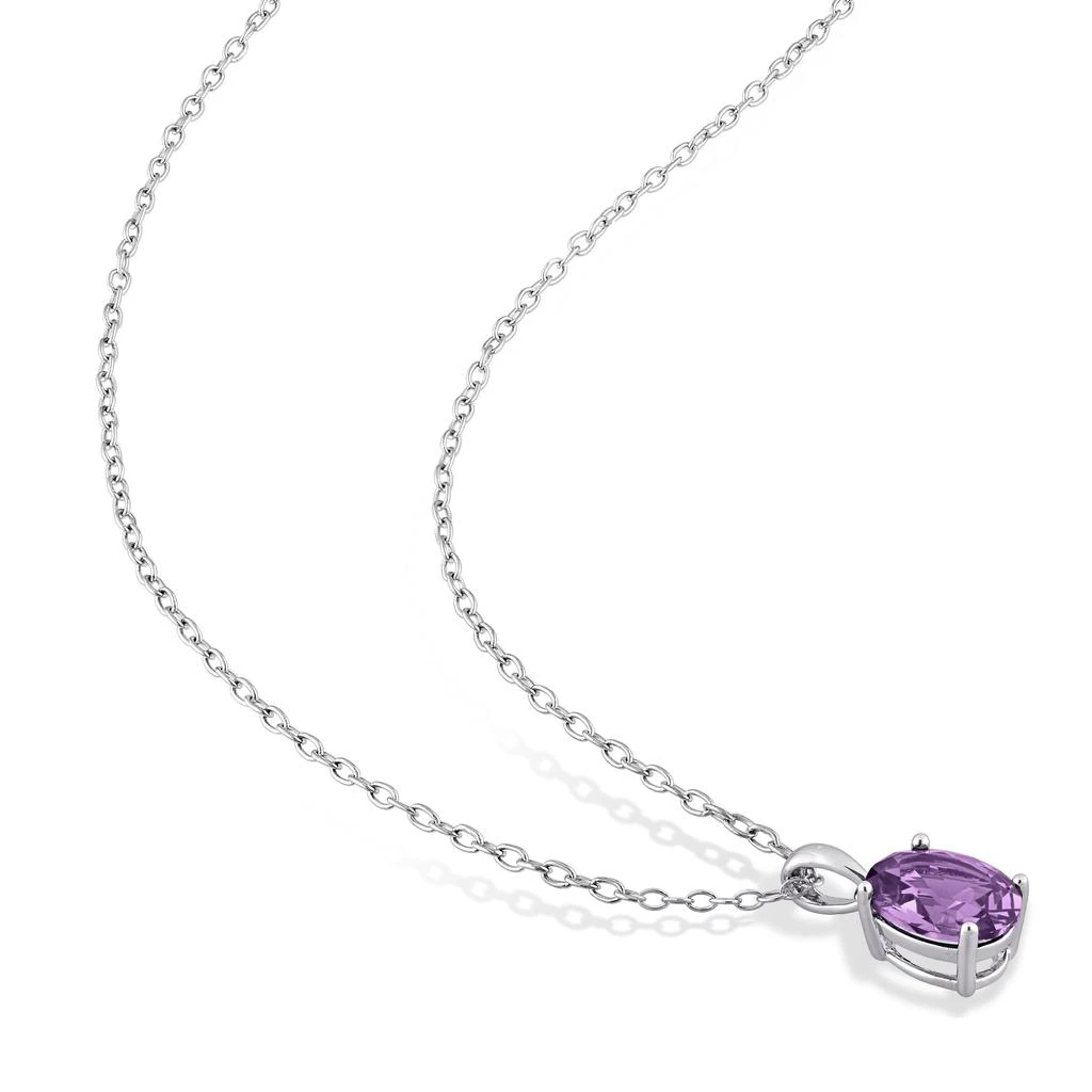 Mimi & Max 2 1/2ct TGW Oval Simulated Alexandrite Solitaire Classic Basket Setting Pendant with Chain in Sterling Silver 5