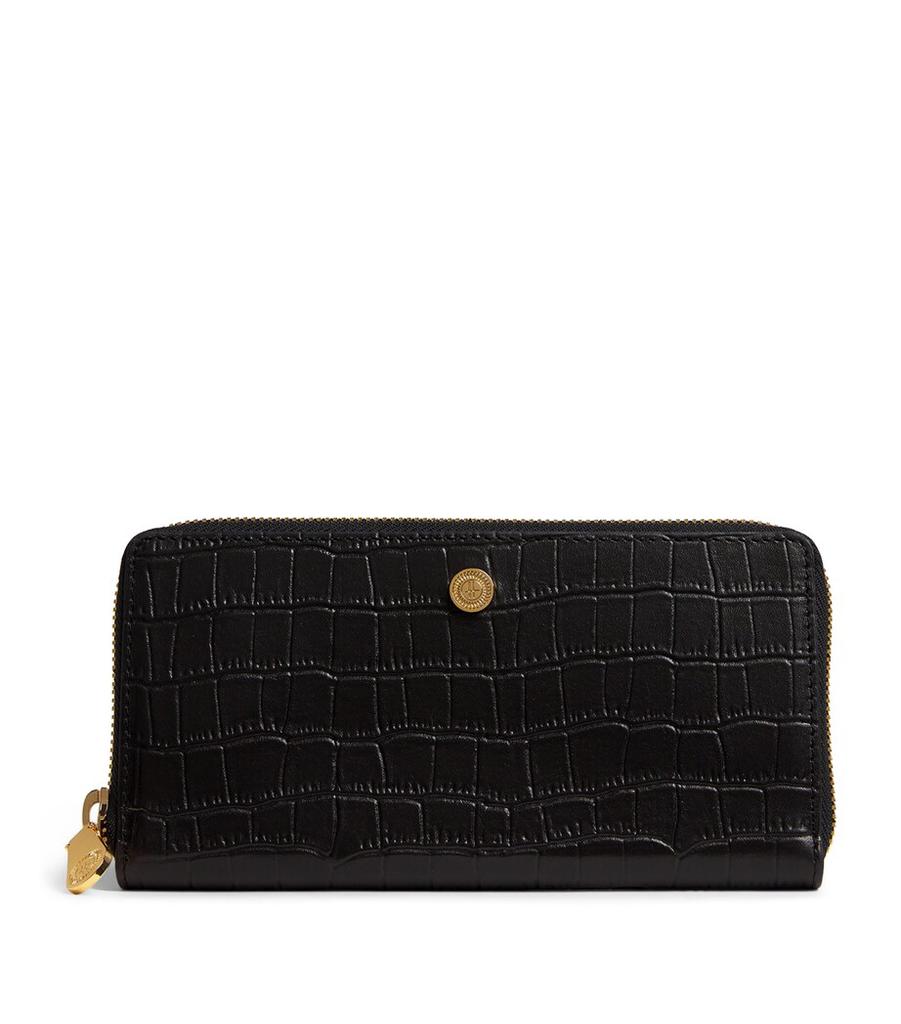 Harrods Croc-Embossed Leather Long Wallet