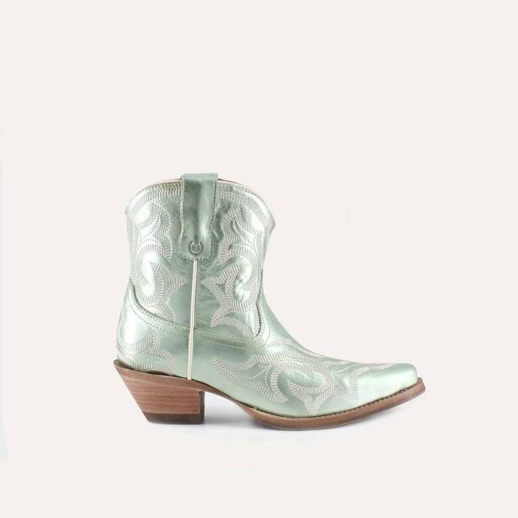 Buck & Brana Women's Regina Leather Cowgirl Boots In Mint 1