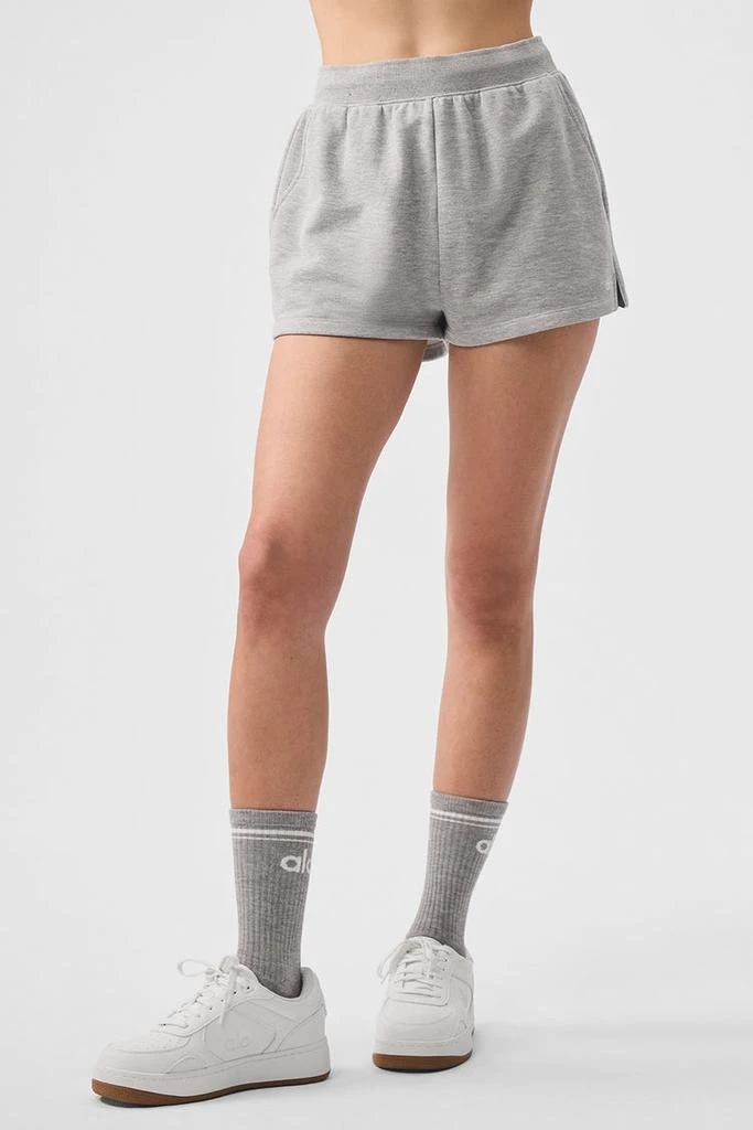 Alo Low Key Sweat Short - Athletic Heather Grey 1
