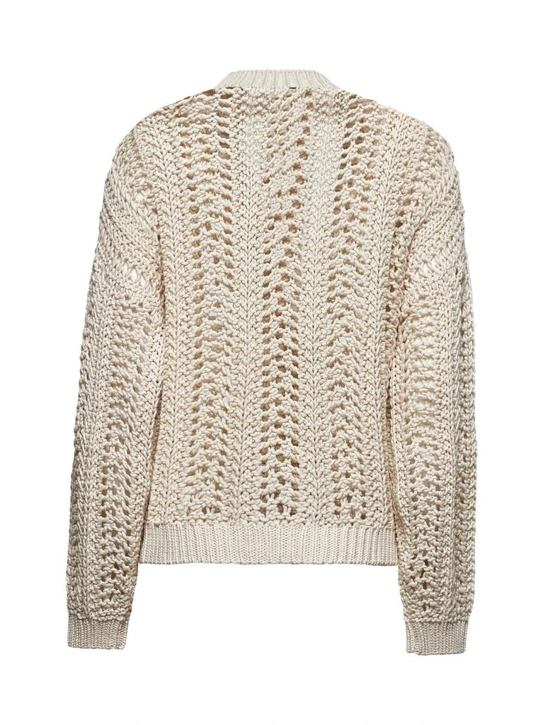 Brunello Cucinelli BRUNELLO CUCINELLI | Beige cotton Ribbed Net cardigan | Women | S 2